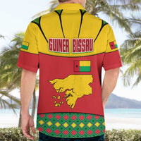 Guinea Bissau Hawaiian Shirt with Red Yellow Green Geometric Design - Wonder Print Shop