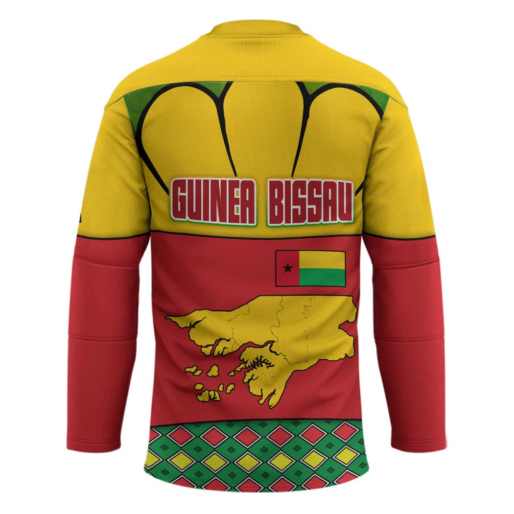 Guinea Bissau Hockey Jersey with Red Yellow Green Geometric Design - Wonder Print Shop
