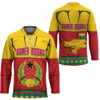 Guinea Bissau Hockey Jersey with Red Yellow Green Geometric Design - Wonder Print Shop