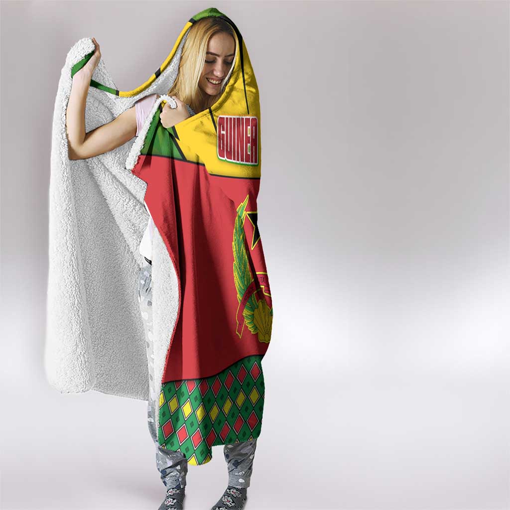 Guinea Bissau Hooded Blanket with Red Yellow Green Geometric Design - Wonder Print Shop