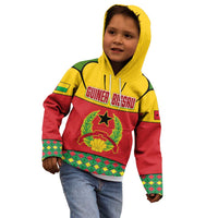 Guinea Bissau Kid Hoodie with Red Yellow Green Geometric Design - Wonder Print Shop