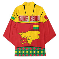 Guinea Bissau Kimono with Red Yellow Green Geometric Design - Wonder Print Shop
