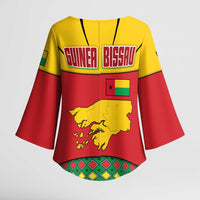 Guinea Bissau Kimono Sleeve Blouse with Red Yellow Green Geometric Design - Wonder Print Shop