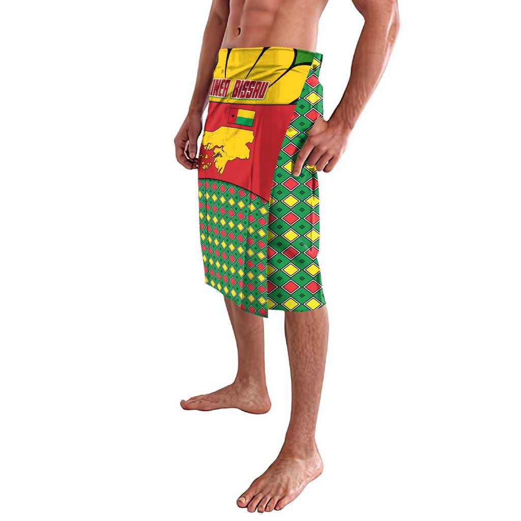 Guinea Bissau Lavalava with Red Yellow Green Geometric Design - Wonder Print Shop