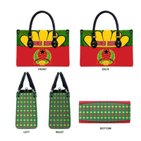 Guinea Bissau Leather Bag with Red Yellow Green Geometric Design - Wonder Print Shop