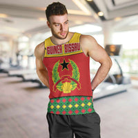 Guinea Bissau Men Tank Top with Red Yellow Green Geometric Design - Wonder Print Shop