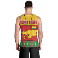 Guinea Bissau Men Tank Top with Red Yellow Green Geometric Design - Wonder Print Shop