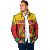 Guinea Bissau Padded Jacket with Red Yellow Green Geometric Design - Wonder Print Shop