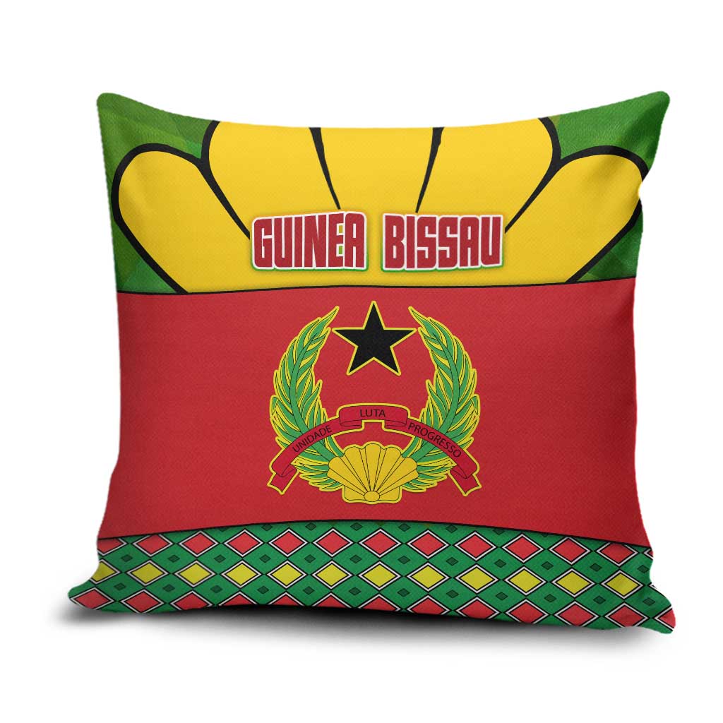 Guinea Bissau Pillow Cover with Red Yellow Green Geometric Design - Wonder Print Shop