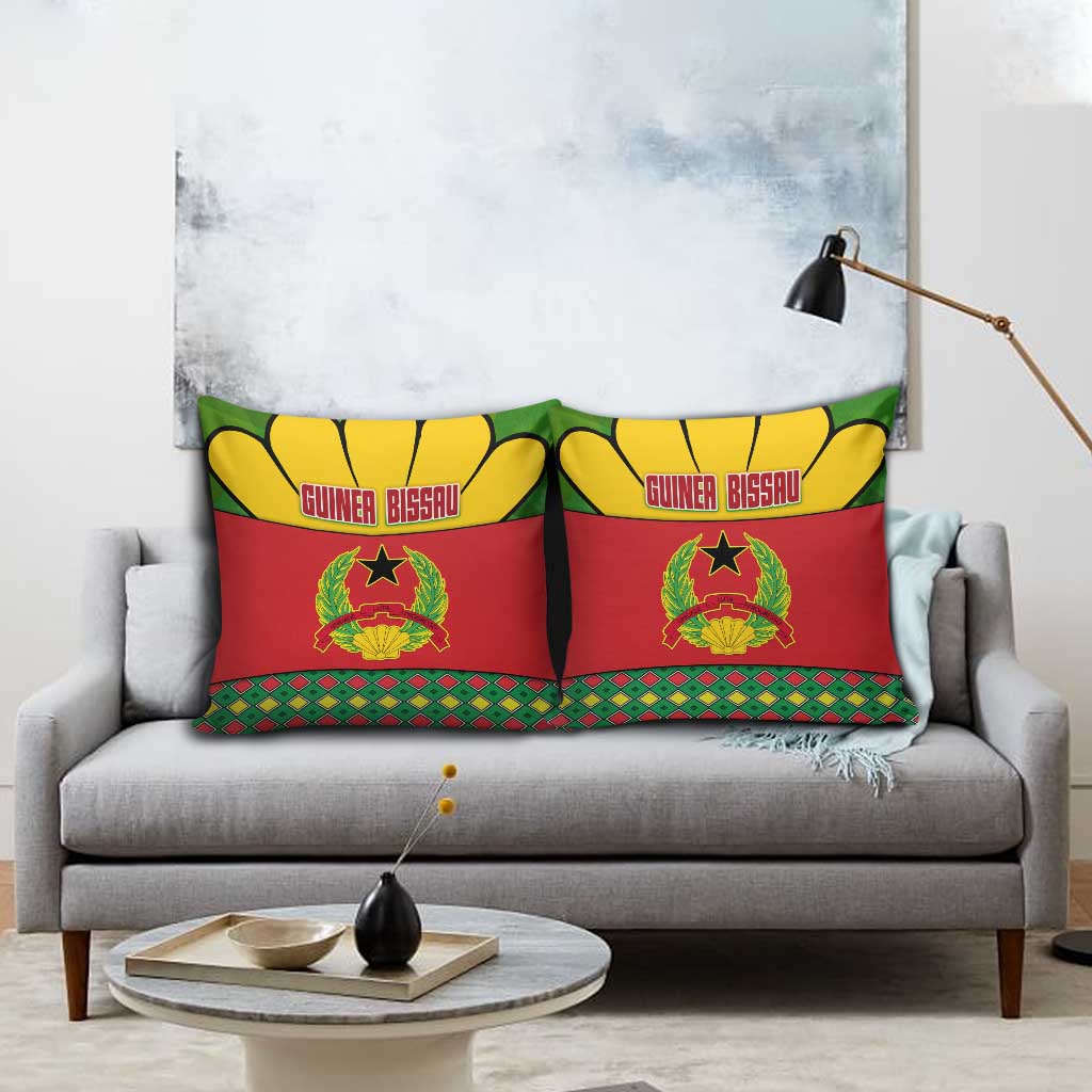 Guinea Bissau Pillow Cover with Red Yellow Green Geometric Design - Wonder Print Shop