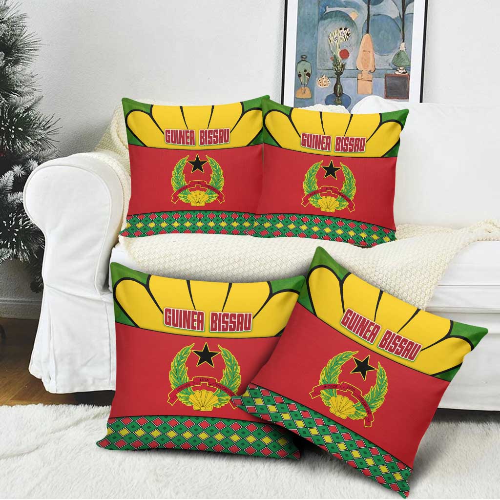 Guinea Bissau Pillow Cover with Red Yellow Green Geometric Design - Wonder Print Shop
