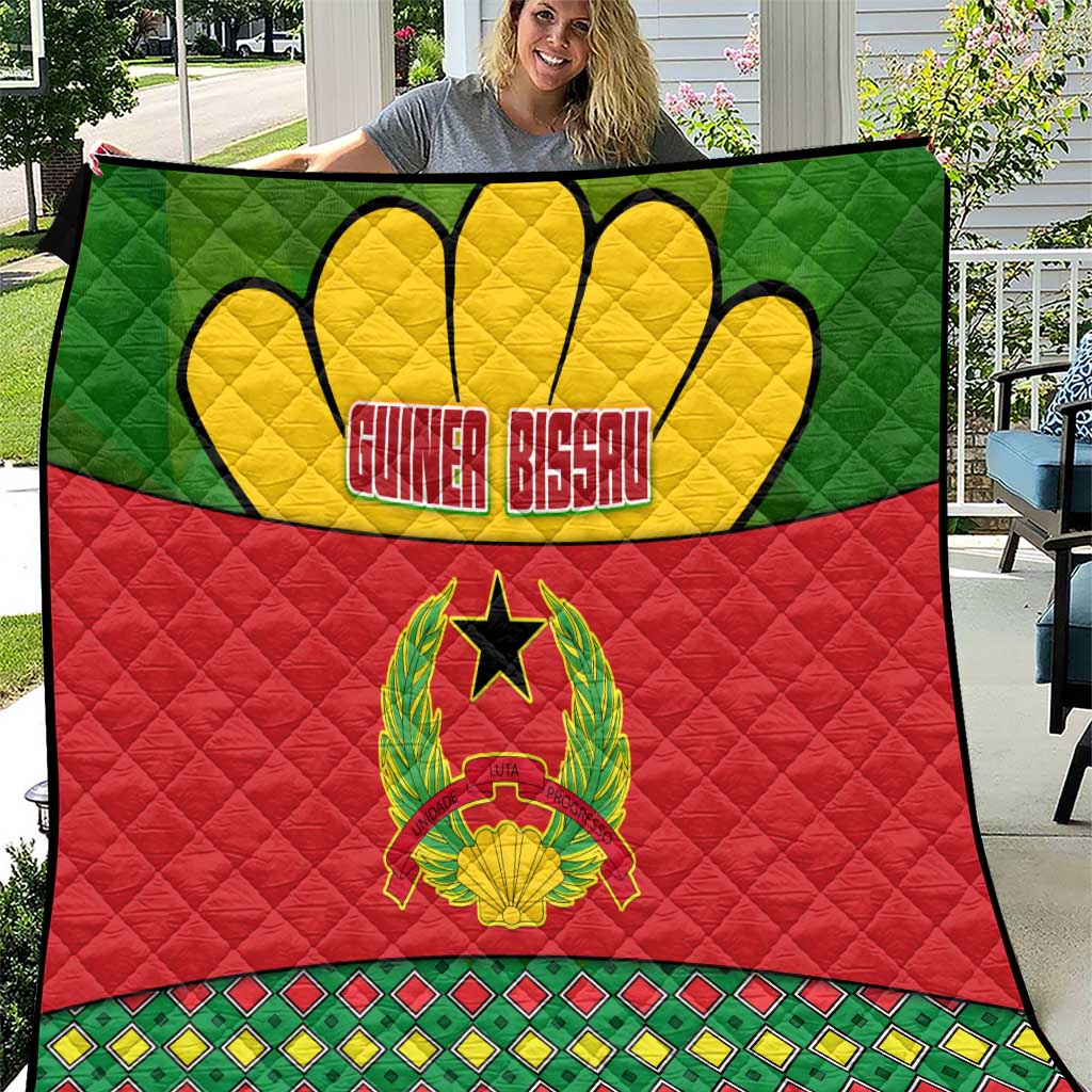 Guinea Bissau Quilt with Red Yellow Green Geometric Design - Wonder Print Shop