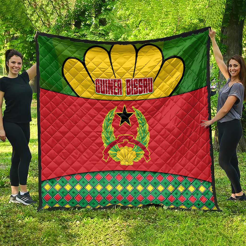 Guinea Bissau Quilt with Red Yellow Green Geometric Design - Wonder Print Shop