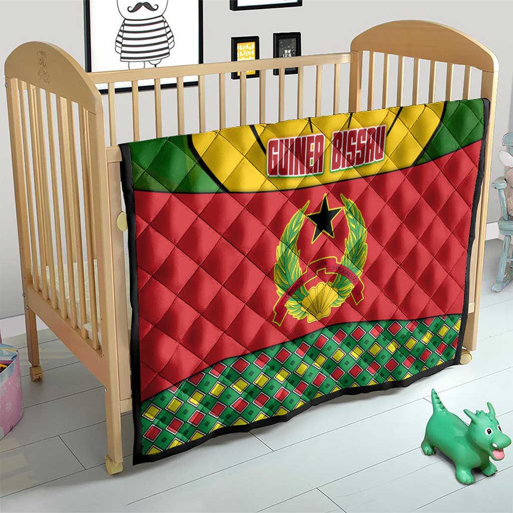 Guinea Bissau Quilt with Red Yellow Green Geometric Design - Wonder Print Shop