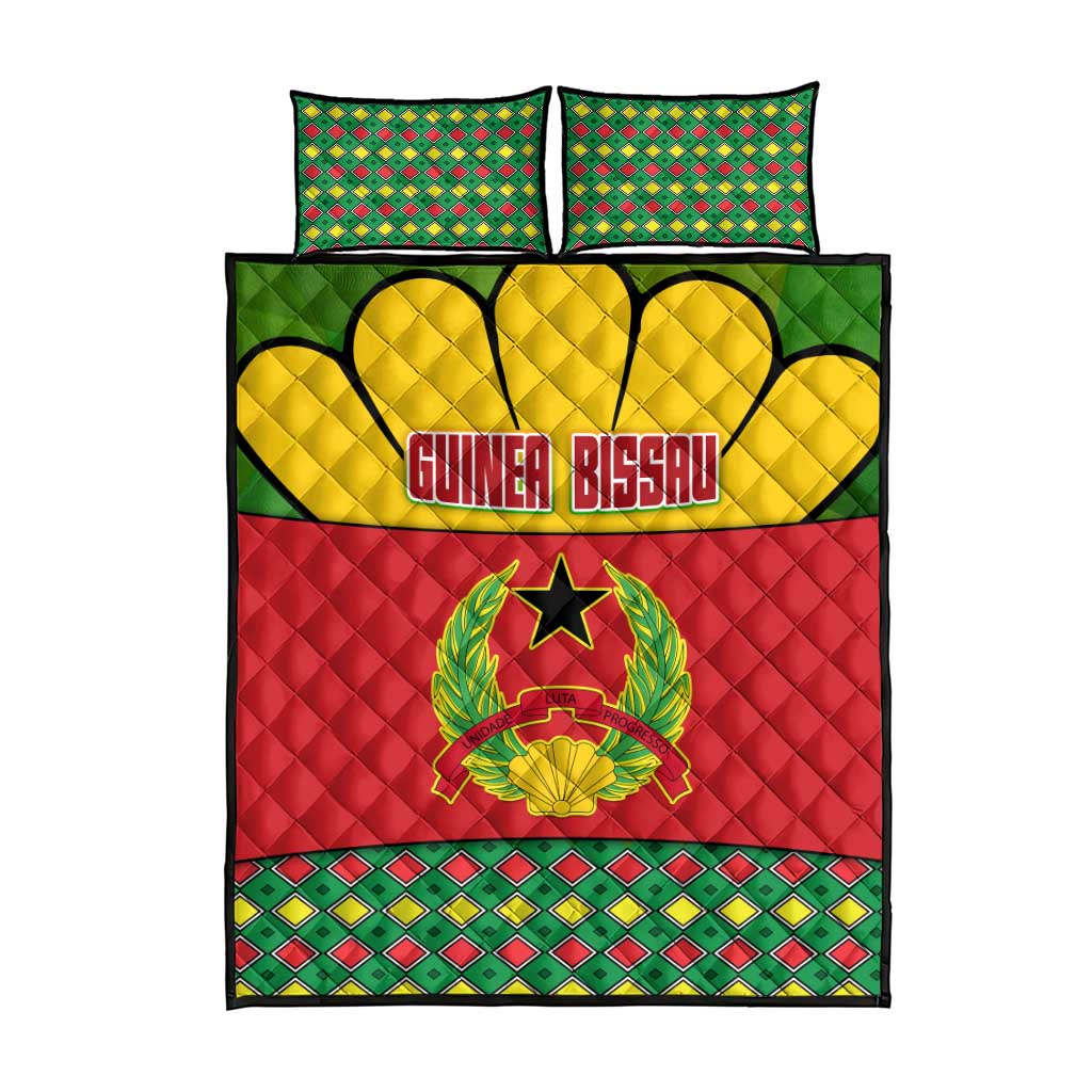 Guinea Bissau Quilt Bed Set with Red Yellow Green Geometric Design - Wonder Print Shop