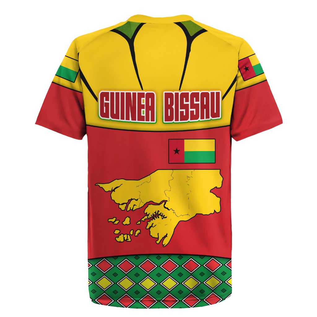 Guinea Bissau Rugby Jersey with Red Yellow Green Geometric Design - Wonder Print Shop