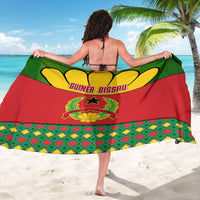 Guinea Bissau Sarong with Red Yellow Green Geometric Design - Wonder Print Shop