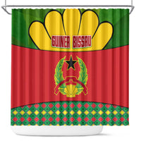 Guinea Bissau Shower Curtain with Red Yellow Green Geometric Design - Wonder Print Shop