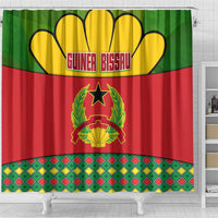 Guinea Bissau Shower Curtain with Red Yellow Green Geometric Design - Wonder Print Shop