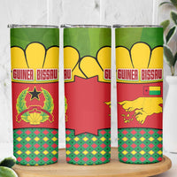 Guinea Bissau Skinny Tumbler with Red Yellow Green Geometric Design - Wonder Print Shop