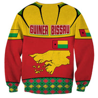 Guinea Bissau Sweatshirt with Red Yellow Green Geometric Design - Wonder Print Shop