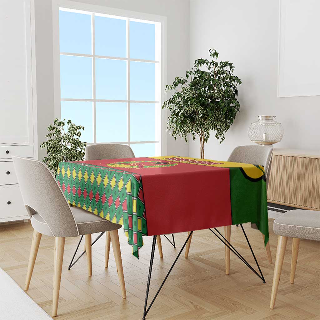 Guinea Bissau Tablecloth with Red Yellow Green Geometric Design - Wonder Print Shop
