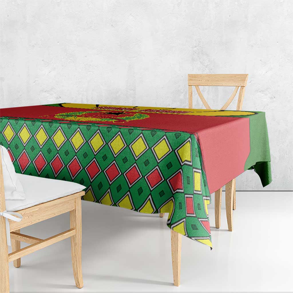 Guinea Bissau Tablecloth with Red Yellow Green Geometric Design - Wonder Print Shop
