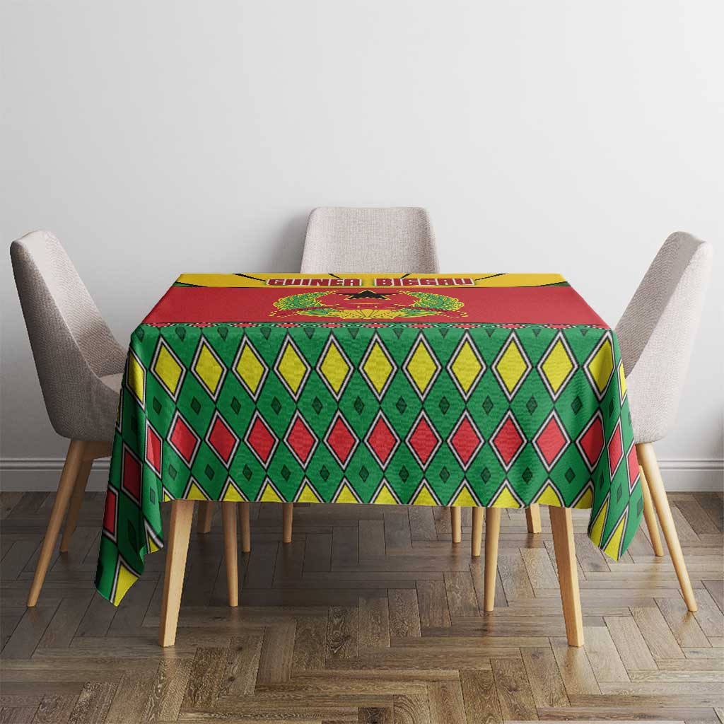 Guinea Bissau Tablecloth with Red Yellow Green Geometric Design - Wonder Print Shop