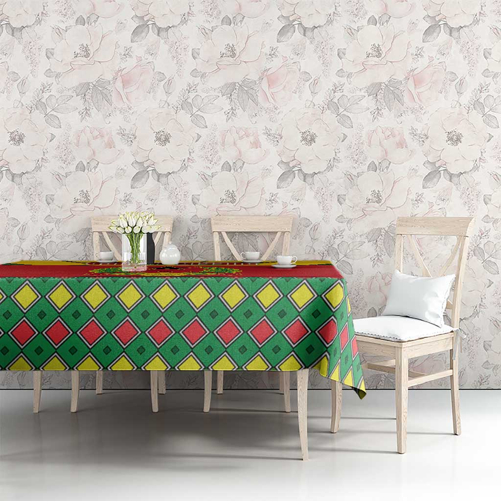 Guinea Bissau Tablecloth with Red Yellow Green Geometric Design - Wonder Print Shop