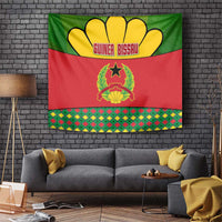 Guinea Bissau Tapestry with Red Yellow Green Geometric Design - Wonder Print Shop