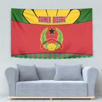 Guinea Bissau Tapestry with Red Yellow Green Geometric Design - Wonder Print Shop