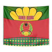 Guinea Bissau Tapestry with Red Yellow Green Geometric Design - Wonder Print Shop