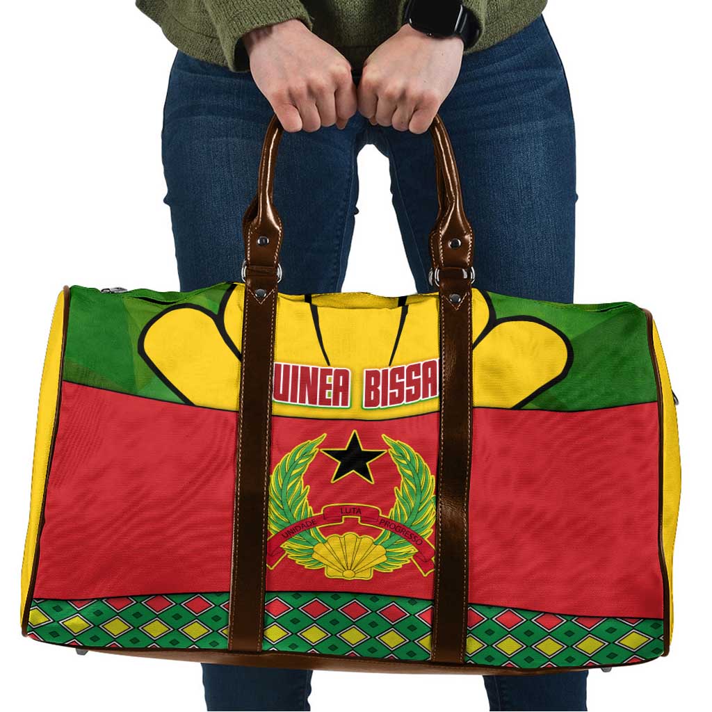 Guinea Bissau Travel Bag with Red Yellow Green Geometric Design - Wonder Print Shop