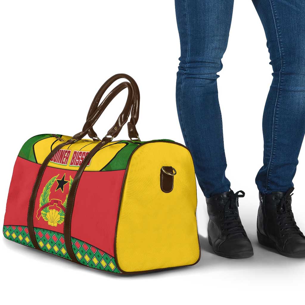Guinea Bissau Travel Bag with Red Yellow Green Geometric Design - Wonder Print Shop