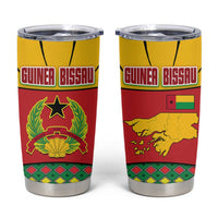 Guinea Bissau Tumbler Cup with Red Yellow Green Geometric Design - Wonder Print Shop