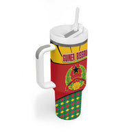 Guinea Bissau Tumbler With Handle with Red Yellow Green Geometric Design - Wonder Print Shop
