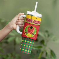 Guinea Bissau Tumbler With Handle with Red Yellow Green Geometric Design - Wonder Print Shop