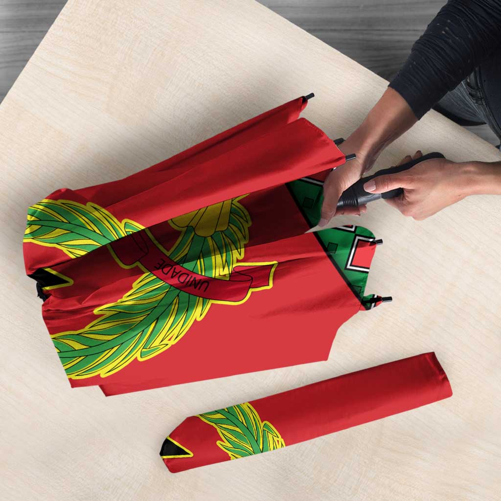 Guinea Bissau Umbrella with Red Yellow Green Geometric Design - Wonder Print Shop