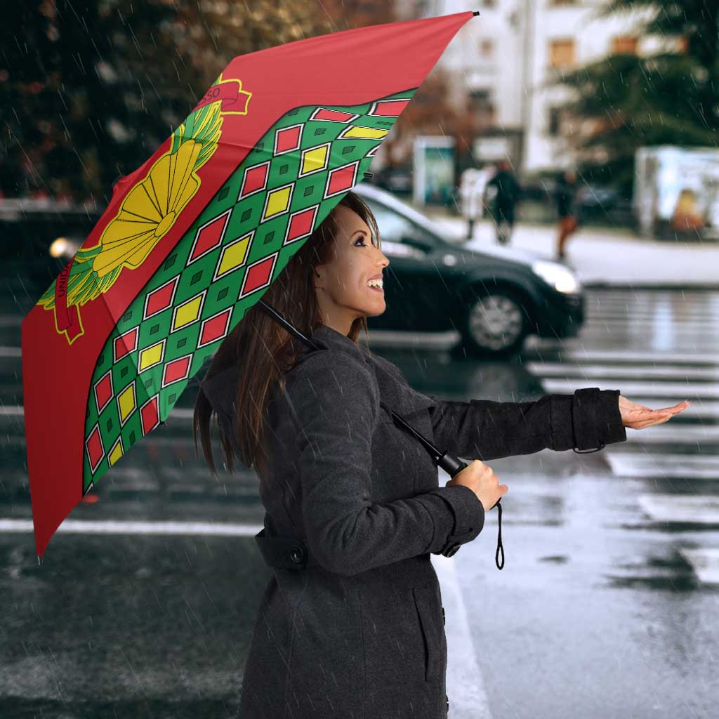 Guinea Bissau Umbrella with Red Yellow Green Geometric Design - Wonder Print Shop