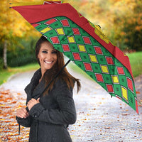Guinea Bissau Umbrella with Red Yellow Green Geometric Design - Wonder Print Shop