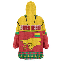 Guinea Bissau Wearable Blanket Hoodie with Red Yellow Green Geometric Design - Wonder Print Shop