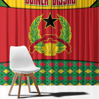 Guinea Bissau Window Curtain with Red Yellow Green Geometric Design - Wonder Print Shop