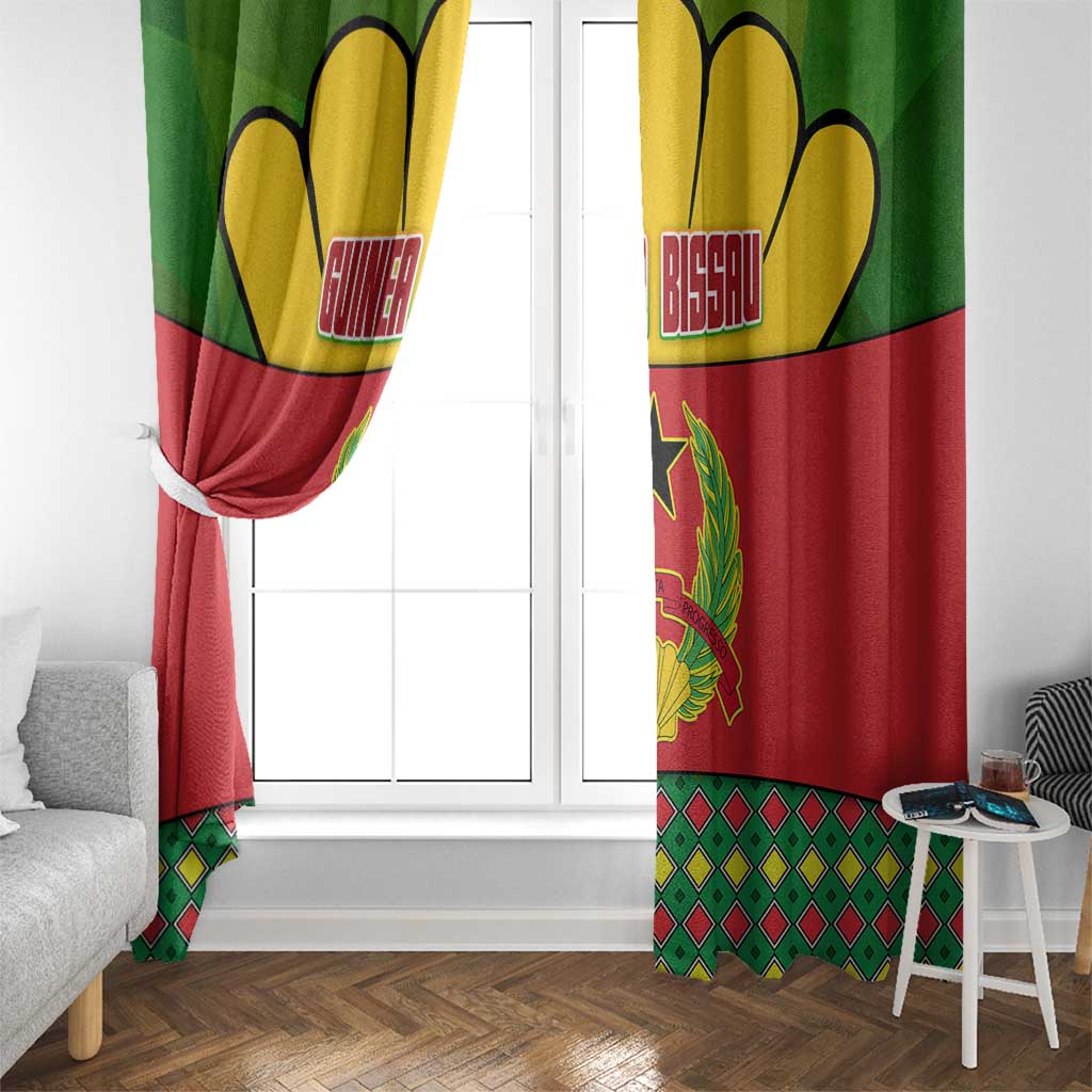 Guinea Bissau Window Curtain with Red Yellow Green Geometric Design - Wonder Print Shop