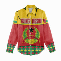 Guinea Bissau Women Casual Shirt with Red Yellow Green Geometric Design - Wonder Print Shop