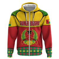 Guinea Bissau Zip Hoodie with Red Yellow Green Geometric Design - Wonder Print Shop