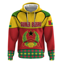 Guinea Bissau Zip Hoodie with Red Yellow Green Geometric Design - Wonder Print Shop