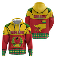 Guinea Bissau Zip Hoodie with Red Yellow Green Geometric Design - Wonder Print Shop