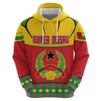 Guinea Bissau Zip Hoodie with Red Yellow Green Geometric Design - Wonder Print Shop