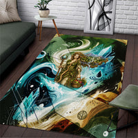 Gaia Mother Of Earth Goddess Area Rug Greek Mythology Sacred Geometry Fantasy