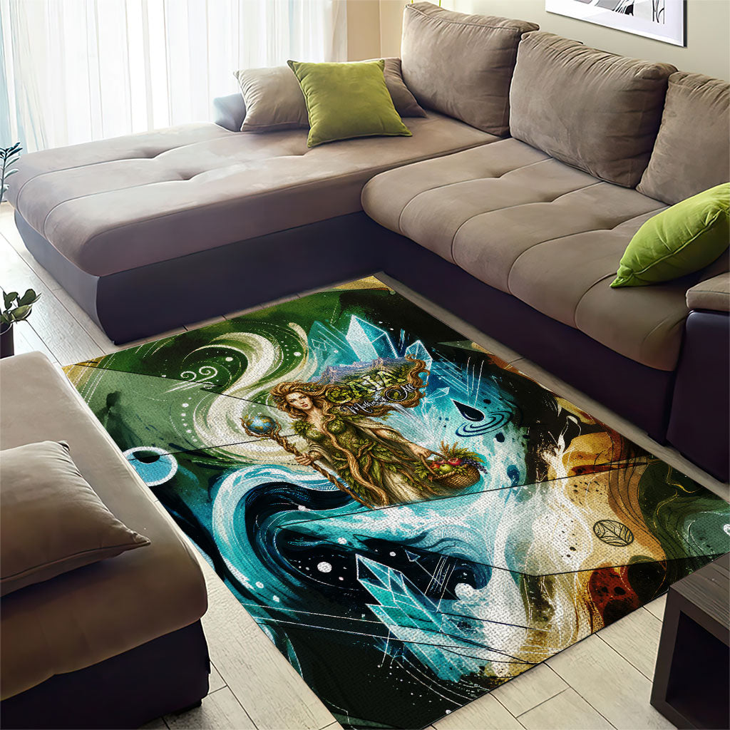 Gaia Mother Of Earth Goddess Area Rug Greek Mythology Sacred Geometry Fantasy